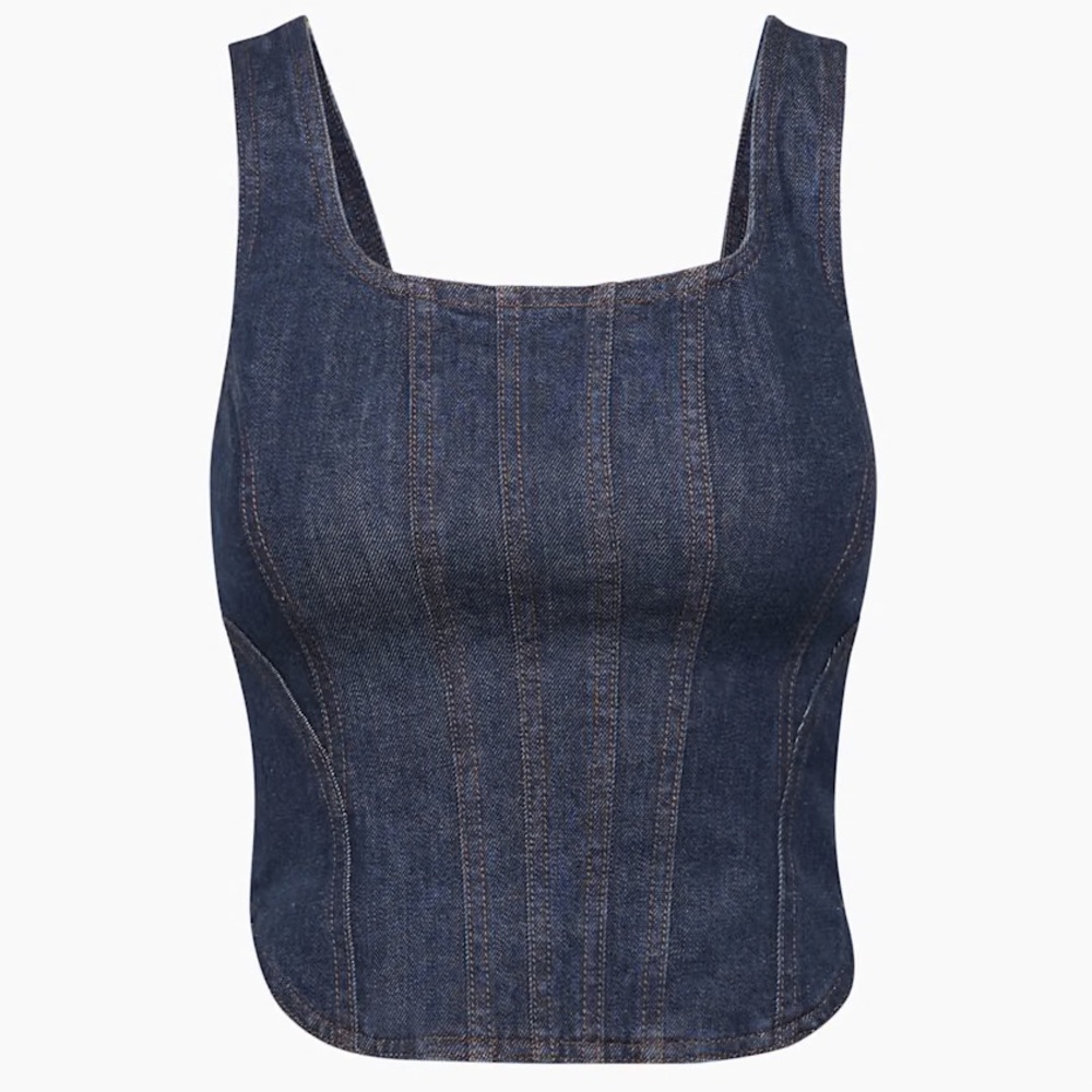 NWT Aritzia Denim Forum The Nikki Denim Bustier